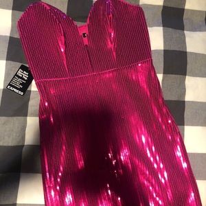 Pink sequined dress from Express, NWT